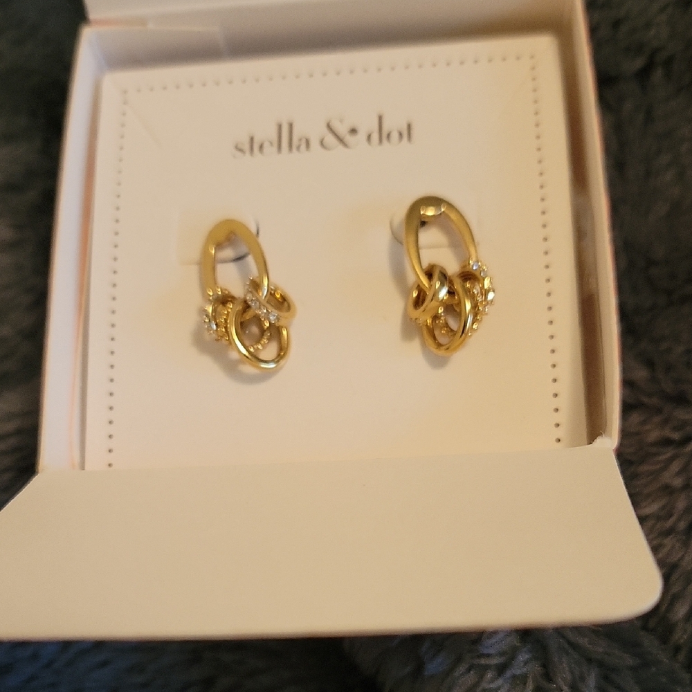 Stella & Dot Gold Loop Earrings Maika Collab With Rebecca Minkoff
